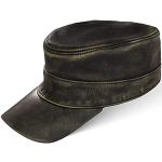 Schwarze Army-Caps aus Büffelleder für Herren Größe XL 
