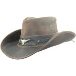 Braune Cowboyhüte aus Leder für Herren Größe XXL 
