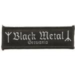 Schwarze Metal Aufnäher mit Ornament-Motiv 