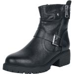 Schwarze Black Premium by EMP Biker-Boots & Bikerstiefeletten mit Reißverschluss für Damen Größe 41 mit Absatzhöhe 5cm bis 7cm 