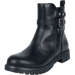 Schwarze Black Premium by EMP Runde Biker-Boots & Bikerstiefeletten mit Nieten mit Reißverschluss leicht für Damen Größe 41 mit Absatzhöhe bis 3cm 