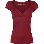 Black Premium by EMP Damen rotes T-Shirt mit Raffungen XL