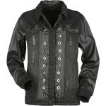Black Premium by EMP Jeansjacke - Jeans Jacket With Faux Leather Details - XS bis XXL - für Damen - Größe L - schwarz