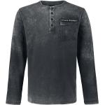 Schwarze Langärmelige Black Premium by EMP Henleykragen Shirts mit Tasche für Herren Größe 5 XL für Festivals 