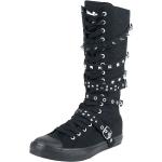 Schwarze Black Premium by EMP Vegane High Top Sneaker & Sneaker Boots mit Nieten mit Reißverschluss in Breitweite aus Baumwolle Größe 47 mit Absatzhöhe bis 3cm 