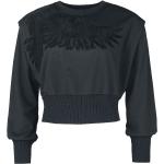 Schwarze Langärmelige Black Premium by EMP Damensweatshirts mit Schulterpolstern Cropped Größe XXL für Festivals 