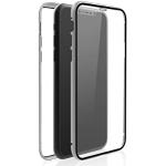 Black Rock - Handyhülle 360 Grad Glass Case Hülle passend für Apple iPhone XR I Magnetverschluss, Cover, Kratzschutz (Transparent mit silbernem Rahmen)