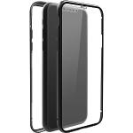 Black Rock - Hülle 360 Grad Glass Case Handyhülle Passend für Apple iPhone XS Max | Magnet Verschluss, Durchsichtig, Cover (Transparent mit schwarzem Rahmen)