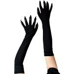 Reduzierte Schwarze Faschingshandschuhe für Damen Einheitsgröße 