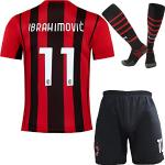 BlackAzat 2021/2022 Milan Heim #11 Zlatan Ibrahimovic Football Fußball Kinder Trikot Shorts Socken Set Jugendgrößen (Blue,16)