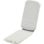 Weiße Blackberry BlackBerry Q10 Hüllen Art: Flip Cases aus Glattleder 