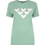 Reduzierte Grüne Kurzärmelige T-Shirts aus Polyamid für Damen Größe M für den für den Herbst 