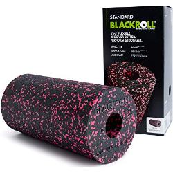 BLACKROLL® STANDARD Faszienrolle (30 x 15 cm), Fitness-Rolle zur Selbstmassage von Rücken und Beine, effektive Massagerolle für funktionales Training, mittlere Härte, Made in Germany, Schwarz/Pink