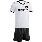 Blackshirt Company Deutschland Kinder Trikot Set Fußball WM EM Fan Zweiteiler Weiß Schwarz Größe 92-98