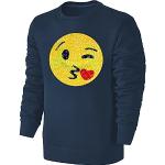 Blaue Blackshirt Company Emoji Kinderhoodies & Kapuzenpullover für Kinder mit Pailletten Größe 116 