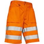 Orange Blakläder Satin-Shorts aus Satin 