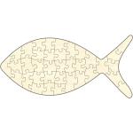 Blanko Holz-Puzzle Fisch, 36 Teile, 40x19 cm, zum Selbst Bemalen und Gestalten