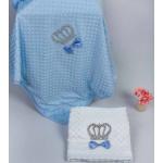 Blaue Babydecken aus Baumwolle 