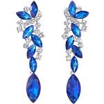 Blaue Art Deco COOLSTEELANDBEYOND Strass Ohrringe poliert aus Kristall mit Strass für Damen zur Hochzeit 