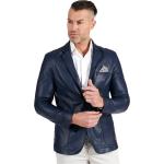 Reduzierte Blaue Streetwear D'arienzo Einstecktücher mit Knopf aus Lammleder für Herren Übergrößen 