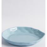 Blaue Rustikale Runde Dessertteller 20 cm aus Keramik 