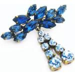 Blaue Juwelier Harnisch Broschen mit Strass 