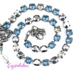 Dunkelblaue Statement-Ketten metallic aus Kristall mit Echte Perle zur Hochzeit 