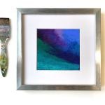 Blaue abstrakte Bilder mit Landschafts-Motiv aus Acrylglas 13x13 