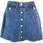Blaue Vintage Mini Jeans-Miniröcke aus Baumwolle für Damen 
