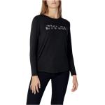 Reduzierte Schwarze Langärmelige BLAUER T-Shirts mit Strass für Damen Größe XL für den für den Herbst 