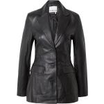 Reduzierte Schwarze Unifarbene Remain Gefütterte Lederjacken aus Leder für Damen Größe S für den für den Winter 