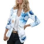 Petrolfarbene Leo-Look Elegante Blusenblazer aus Samt für Damen Größe L für den für den Sommer 