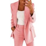 Blazer Damen Sportlich Business Sommerjacke Einfarbig Retro Jacke Büro Office Suit Open Front Anzug Jacke Knopfleiste Military Coat Blazer Mantel Geschäft Outwear Anzug für den täglichen Gebrauch