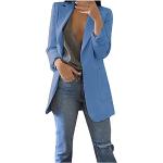 Hellblaue Unifarbene Business Longblazer aus Softshell für Damen Größe 3 XL Große Größen für den für den Herbst 