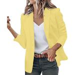 Gelbe Unifarbene Elegante Mini Gefütterte Strickjacken für Damen Größe S für den für den Herbst 