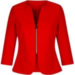 Reduzierte Rote Unifarbene Alba Moda Mini Kurzblazer mit Reißverschluss aus Kunstfaser für Damen Größe XS 