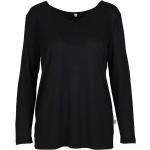 Schwarze Langärmelige Bleed Bio Nachhaltige V-Ausschnitt V-Shirts für Damen Größe XL für den für den Winter 