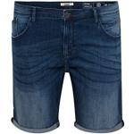 Dunkelblaue Bestickte Slim Fit Jeans mit Reißverschluss aus Denim für Herren Größe 5 XL 