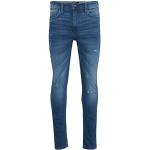 Reduzierte Blaue Bestickte Ripped Jeans & Zerrissene Jeans mit Reißverschluss aus Denim für Herren Größe L Weite 32 
