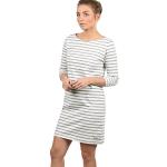 BlendShe Eni Damen Sweatkleid Sommerkleid Kleid Mit Streifen-Optik Und U-Boot-Kragen Aus 100% Baumwolle, Größe:M, Farbe:Light Grey Melange (20042)
