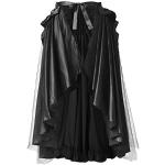 Schwarze Punk Slip Skirts & Satinröcke mit Rüschen aus Mesh Handwäsche für Damen Einheitsgröße 