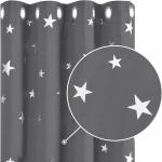 Reduzierte Hellgraue Sterne Moderne Verdunkelungsvorhänge aus Voile blickdicht 2-teilig 