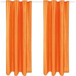 Orange Unifarbene Fertiggardinen aus Textil blickdicht 2-teilig 