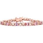 Rosa Motiv Bling Jewelry Edelstein Armbänder vergoldet aus Messing mit Zirkon für Damen zum Muttertag 