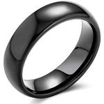 Bling Jewelry Schlichte Einfache Kuppel Schwarz Paare Titanium Hochzeit Band Ring Für Männer Für Frauen Komfort Fit 6Mm