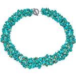 Blaue Bling Jewelry Statement-Ketten aus versilbert mit Türkis für Damen zum Muttertag 