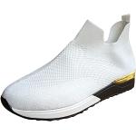 Weiße Skater Trailrunning Schuhe mit Glitzer mit Schnürsenkel aus Leder leicht für Damen Größe 39 für den für den Sommer 