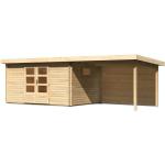 Moderne Woodfeeling Design-Gartenhäuser 40mm aus Holz mit Pultdach Blockbohlenbauweise 