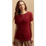 Rote Nachhaltige T-Shirts aus Leinen Handwäsche für Damen Einheitsgröße 