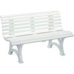 Weiße 3-Sitzer Gartenbänke aus Holz Breite 100-150cm, Höhe 100-150cm, Tiefe 50-100cm 3 Personen 